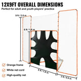 3-IN-1 Lacrosse Goal with Backstop and Target,3.7mx2.7m Lacrosse Net, Steel Frame Backyard Lacrosse V952-ZQGQQMTJK66Y43P7FV0