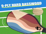 Lightweight 9-Ply Hard Basswood Pickleball Paddle Set with Curved Stripes Design - 2 Durable Paddles V888-ELOSUNG52109