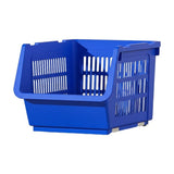 3 Piece Stackable Storage Baskets with Wheels Large ABS Plastic Kitchen Toy Organizer Bins 13x9x22 V1369-AZ3-W-21557