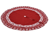 Knitted Christmas Tree Skirt Reusable Xmas Tree Stand Mat Floor Protector Home Party DecorationRed V1294-YM0523-3115210223911