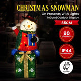 Christabelle 85cm Christmas Snowman On Presents Display with Lights 112_MHA509