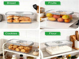 Clear Airtight Bread Storage Box, Kitchen Countertop Bread Keeper for Loaves, Bagels, Cookies and V1189-LC-AMZ-00078