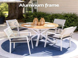 Gardeon Outdoor Dining Set 5 Piece Aluminum WPC Tabletop Patio Furniture FF-DINING-ALU-5SET-WH