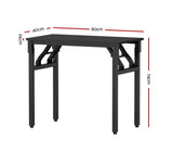 Artiss Computer Desk Foldable Balck 80CM MET-DESK-FD-80-BK