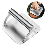Stainless Steel Burger Press with Flat Base and Handle for Smash Burgers, Grills, Stovetops, Home V1189-LC-HW-00548