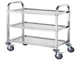 VEVOR Stainless Steel Cart, 3 Layers Lab Utility Cart 181 kg Weight Capacity, Medical Cart with V952-SYSSTCFB20134R3PNV0