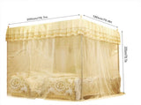 Luxury PrincessThree Side Openings Post Bed Curtain Canopy Netting Mosquito Net Bedding V1294-YM0901-JY19727-03