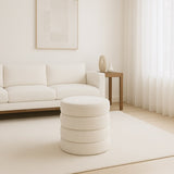 Interior Ave - Cleo White Boucle Ottoman V355-IA-10-W
