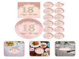 2 Sets 18th Birthday Plates and Napkins Disposable Paper Plates Delicate Party Favor Plates V1369-AZ3-W-20078