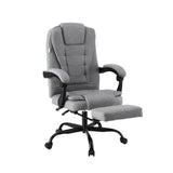 Artiss Office Chair Executive Fabric Seat Racing Computer Desk Chairs Footrest OCHAIR-L-1109SJ-GY