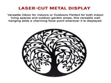 60cm Tree Of Life And Birds Round Metal Wall Garden Art Sculpture For Outdoor Decor V63-931321