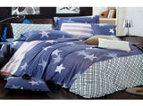 310TC Starry Love Cotton Printed Quilt Cover Set Single V442-ABR-QUILTCS-STARRYLOVE-BLUE-SB