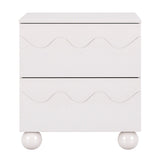 Artiss Bedside Table Nightstand 2 Drawers Storage Side Cabinet Beige FUR-AE-BS-WAVE-BG