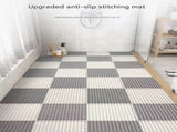 White And Yellow DIY Interlocking Non-Slip Floor Tiles - 18-Pack PVC Drainage Mat for Shower & V888-ELOSUNG36088