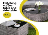 Gardeon 6 Seater Outdoor Sofa Set 9PCS Table Chair Set Garden Rattan Patio Furniture ODF-SOFA-9PC-RTA-GE