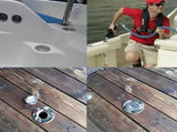 1-1/2" Boat Gas Deck Fill/Filler with Keyless Cap Screws, Marine Mirror Polished 316 Stainless V1259-DP01-A-1279