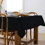 Ladelle Base Black Linen Look 100% Cotton Tablecloth 150 x 300 cm V442-LDE-TABLEC-BASE300CM-BLACK-RE