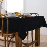 Ladelle Base Black Linen Look 100% Cotton Tablecloth 150 x 265 cm V442-LDE-TABLEC-BASE265CM-BLACK-RE