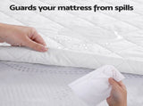 Giselle Waterproof Mattress Protector 100% Cotton Quilted Fitted Cover Double MP-COT-WHITE-D