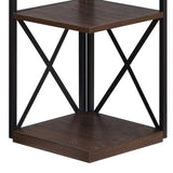 Sarantino Nora 5-Tier Corner Bookshelf - Walnut Black RCK-145-03-WLB