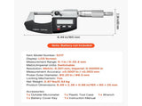 Micrometer Set, Digital Outside Micrometer 0-25.4 mm Measuring Range, 0.001 mm Resolution, V952-QFCTZWJQFC01PF0V5001V9