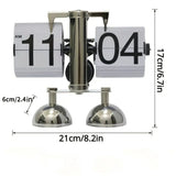 Retro Flip Clock, Automatic Mechanical Flip Desk Clock with Stainless Steel Frame for Living Room, V1237-ZY-924-351