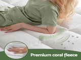 Giselle Bedding King Mattress Topper 5cm Coral Fleece TOPPER-FLEECE-5-K