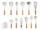 12pcs Cooking Utensils Set Silicone Kitchen Utensil Wood Handle Heat Resistance Kitchen Gadgets with V1294-YM0901-3118230345911
