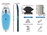 Weisshorn Stand Up Paddle Board 10.6ft Inflatable SUP Surfboard Paddleboard Kayak Surf Blue SUP-D-106FT-80-15-BU