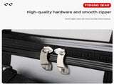 Black Hard Shell Fishing Rod Bag - ABS Waterproof Tackle Case 50cm - Portable Travel Storage for V888-ELOSUNG56777