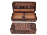 Cigar Humidor Case Cigarettes Portable Leather Humidifier Travel Cigar Box with Zipper for 4pcs V1294-YM3117220227311-0421