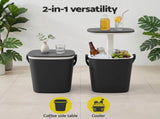 Gardeon 2-in-1 Outdoor Bar Table Portable Wine Cooler 15L Ice Bucket Tong Black ODF-COOLER-Q-BK