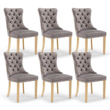 AADEN 6x Velvet Dining Chairs with Golden Metal Legs-Grey V226-SW1501GY-3