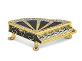 Musical Piano Trinket Box Jewelry Box Hand Painted Decorative Box with Hinged Lid Ring Earring V1366-AZ2-W-08135