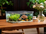 2.5 Gallon Plastic Fish Tank Large Bowl Shatterproof with Crystal Clear Clarity for Terrarium,Flower V1192-AZ-W-26287