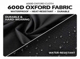 Waterproof 600D Oxford Bimini Top Sun Shade Canopy with Storage Boot for Small Boats, Speedboats, V1341-ZY-9DAFJ85M-BLACK-4BOW91-96222-245CM