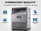 POLYCOOL Commercial Ice Maker Machine, up to 75kg/24hr, Timer & Self Cleaning Programs V219-FDSICMPY75KA