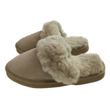 100% Sheepskin Moccasin Slippers Winter Genuine Scuffs Slip On Mens Womens - Beige - 7 V563-BR-SHEEPSCUFFS-BEIFR-7
