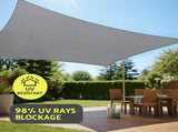 Instahut Sun Shade Sail Shadecloth Canopy Rectangle 280gsm 4x7m SAIL-DL-H-4X7-C-GR
