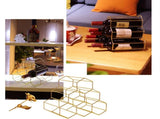 Tabletop Wine Rack 6 Bottle Wine Holder Modern Metal Wine Rack Desktop Wine Bottle Holder V1294-YM0717-10057065