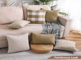Light Blue Farmhouse Buffalo Plaid Pillow Covers 18x18 Set of 2 Patio Outdoor Decor Neutral V1189-WXFWAL-20260319-01578