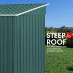 4ft x 8ft Garden Shed Flat Roof Outdoor Storage - Green GSF-BSW-48N-GN