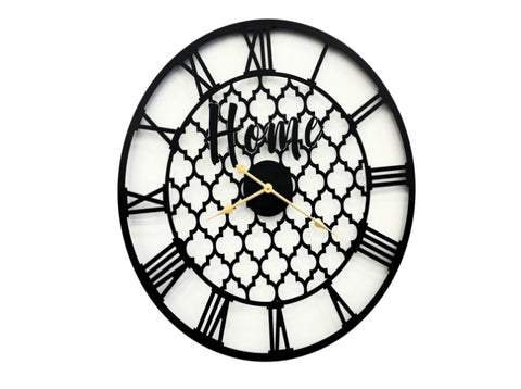 Quatrefoil 80cm Wall Clock -Black V292-CL-QTR-60-BLACK