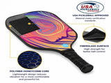 PS Series Colorful Textured Fiberglass Pickleball Paddles Set with 2 Rackets, 4 Balls and Portable V888-ELOSUNG55145-1