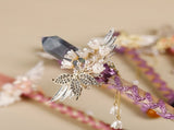 Handmade Crystal Wand, Raw Gemstone Scepter, Natural Magic Wand Green Fluorite V1178-0450-MFBLY