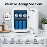 Glacio Mini Fridge Portable 22L White Electric Cooler Warmer Car Office 12V 220V PFN-B-22-WH