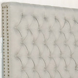 Bed Head Queen Size French Provincial Headboard Upholsterd Fabric Beige V43-BED-SENQBEG