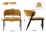 Artiss Dining Chairs Set of 2 Linen Fabric Soft Upholstered Chairs Mustard DINC-KJ-7016-MSX2
