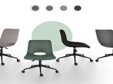 2 Set Office Desk Chair - PU Leather Home Swivel Chair Cut-Out Seat HALO GREEN V274-FT-VOC-002BK-GN2