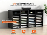 Wood Literature Organizer, 36 Compartments, File Sorter with Removable Shelves, Mailboxes Slot for V952-MZWJZLFPJBH363KG5V0